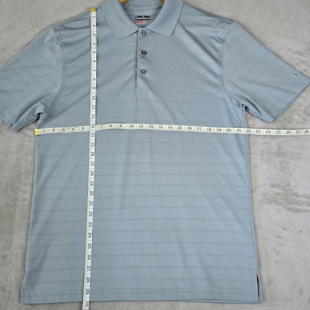 Grand Slam Performance Airflow Mens Large Gray Textured Striped Polo‎ Shirt - Picture 5 of 8
